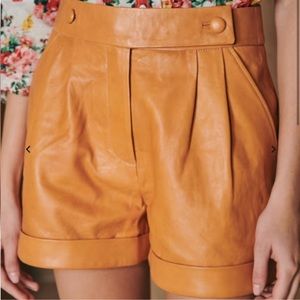 Sezane leather shorts